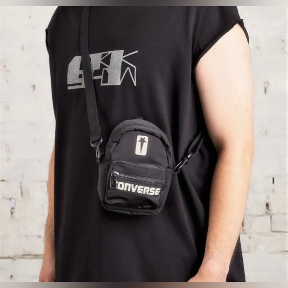 RICK OWENS DRKSHDW x Converse Crosbody Mini-Backpack Dual Logo Bag NEW w/ TAGS - Picture 4 of 6